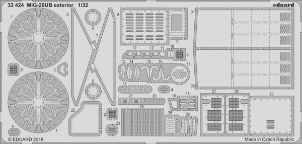 Eduard 32424 MiG-29UB exterior TRUMPETER 1/32