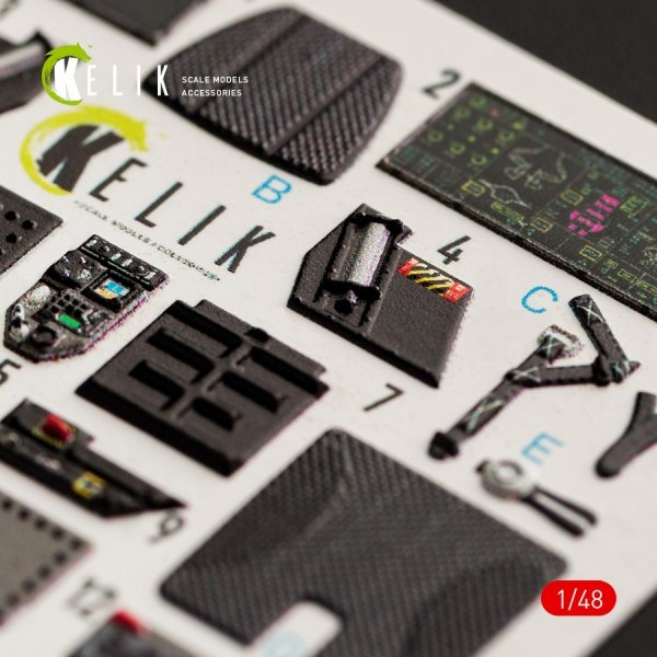 KELIK K48049 F-35A LIGHTNING II INTERIOR 3D DECALS FOR MENG KIT 1/48