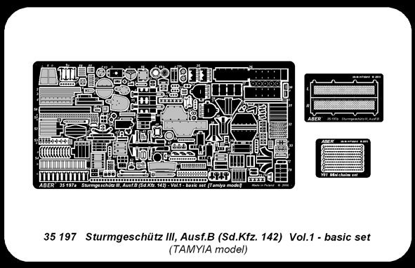 Aber 35197 German anti-tank self proppeled gun Sturmgeschütz III, Ausf.B (Sd.Kfz. 142) - vol.1 - basic set (1:35)