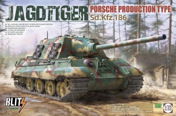 Voyager Model  PE351086 WWII German Sd.Kfz.186 Jagdtiger Porsche Production Basic for Takom 1/35
