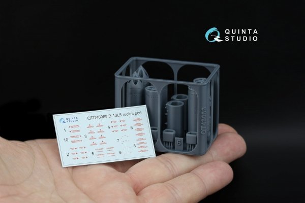 Quinta Studio QT48088 B-13L5 rocket pods, 2 pcs (for all kits) 1/48