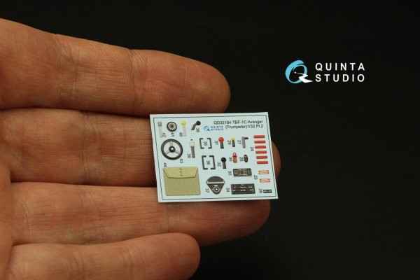 Quinta Studio QD32164 TBF-1C Avenger 3D-Printed &amp; coloured Interior on decal paper (Trumpeter) 1/32
