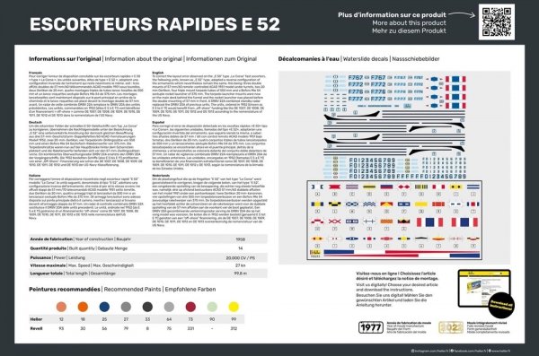 Heller 57094 Escorteurs Rapides E 52 Starter Kit 1/400