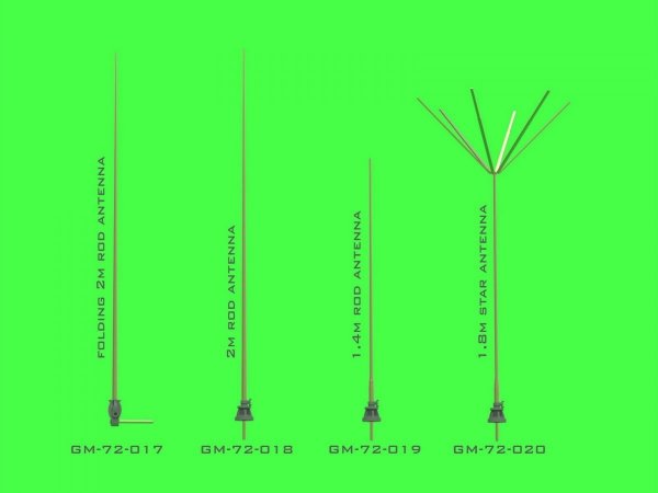 Master GM-72-017 German WWII folding 2m rod antenna (for early PzKpfw II-IV) (1pc) 1/72