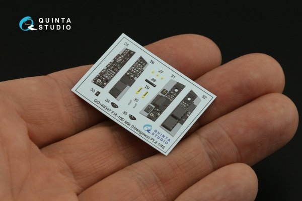 Quinta Studio QDS+48347 FA-18D late 3D-Printed coloured Interior on decal paper (Hasegawa) (with 3D-printed resin parts) (Small version) 1/48