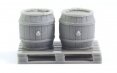 Matho Models 35014 Set of 2 Wooden Barrels and Wooden Pallet 1/35