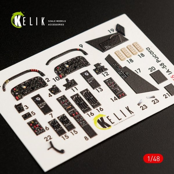KELIK K48055 IA-58 PUCARA INTERIOR 3D DECALS FOR KINETIC KIT 1/48