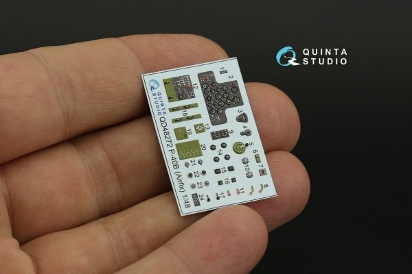 Quinta Studio QD48272 P-40B 3D-Printed &amp; coloured Interior on decal paper (Airfix) 1/48