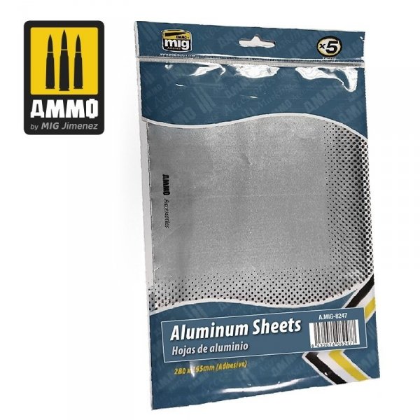 AMMO of Mig Jimenez 8247 ALUMINIUM SHEETS 280x195 mm