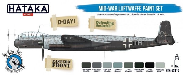 Hataka HTK-BS110 Mid-War Luftwaffe Paint Set (8x17ml)