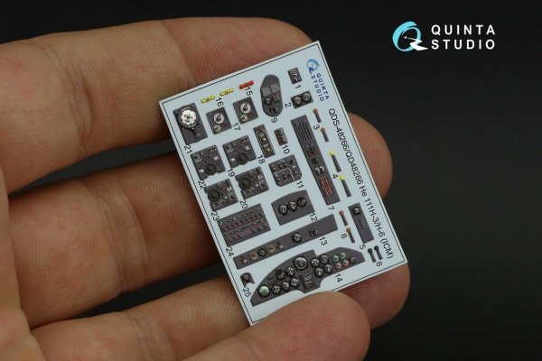 Quinta Studio QDS-48266 He 111H-3/H-6 3D-Printed &amp; coloured Interior on decal paper ( ICM ) (Small version) 1/48