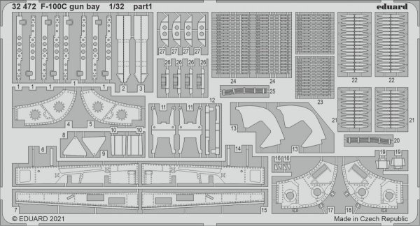 Eduard 32472 F-100C gun bay TRUMPETER 1/32 