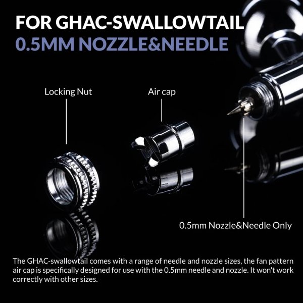 Gaahleri 40829 Airbrush Fan Cap for 0.5mm GHAC Swallowtail