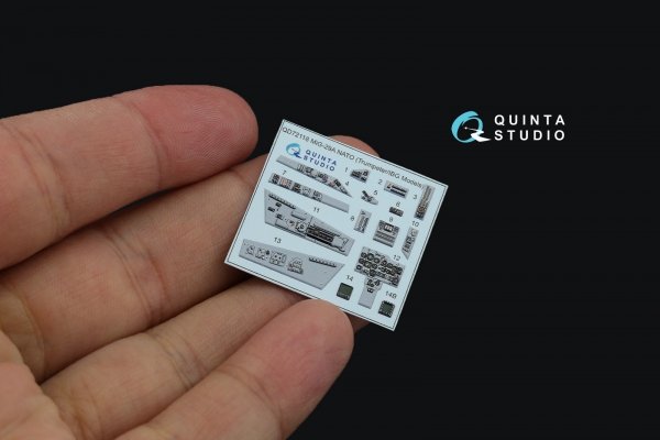 Quinta Studio QD72118 MiG-29A (NATO) 3D-Printed coloured Interior on decal paper (Trumpeter/IBG Models) 1/72