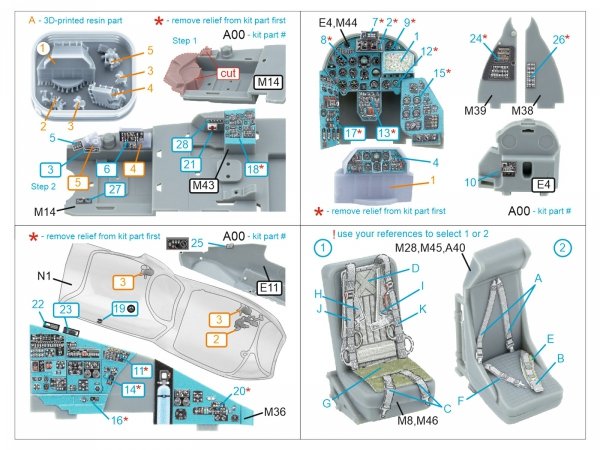 Quinta Studio QD+48516 Mi-24P Hind-F 3D-Printed coloured Interior on decal paper (Trumpeter) (with 3D-printed resin parts) 1/48