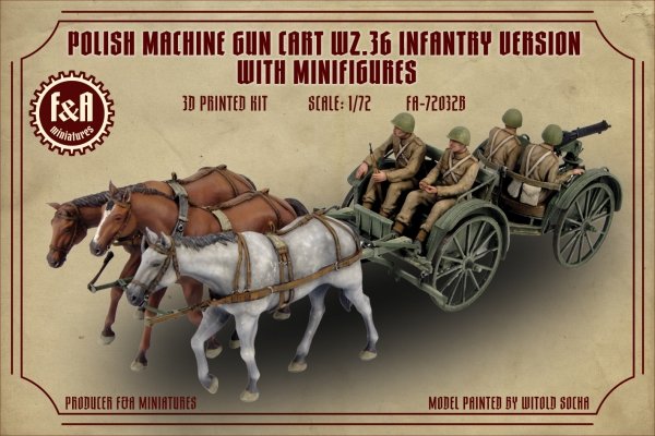 F&amp;A Miniatures FA-72032B WZ.36 Taczanka piechoty (z figurkami i końmi) 1/72