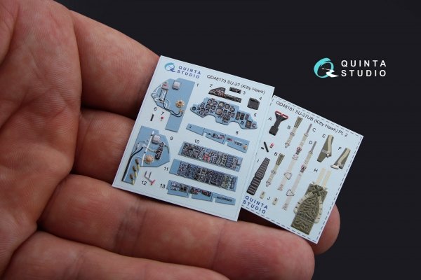 Quinta Studio QD48170 Su-27 3D-Printed coloured Interior on decal paper (for KittyHawk kit) 1/48