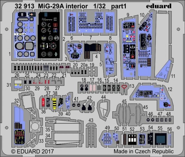 Eduard 32913 MiG-29A interior TRUMPETER 1/32