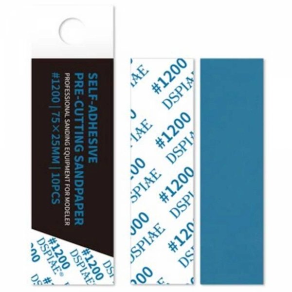 DSPIAE DSP-1200 Reusable Self-Adhesive Sandpaper #1200 / Samoprzylepny papier ścierny wielokrotnego użytku #1200 (75 x 25 mm) 10 pcs