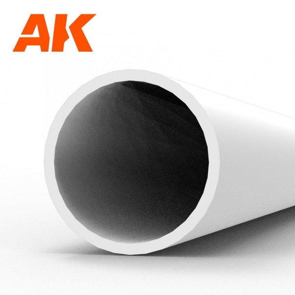 AK Interactive AK6545 HOLLOW TUBE 5.00 DIAMETER X 350MM – STYRENE HOLLOW TUBE – (4 UNITS)