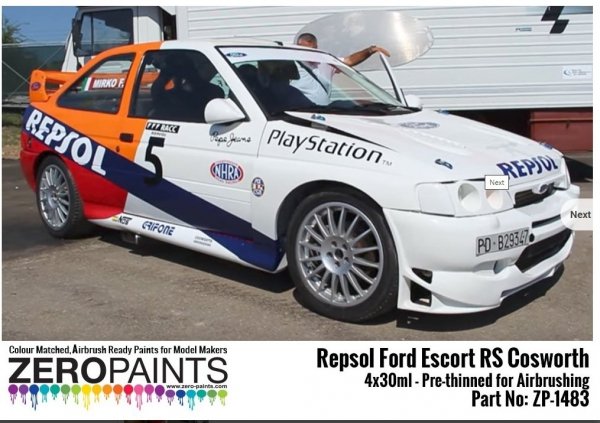 Zero Paints ZP-1483 Repsol Ford Escort RS Cosworth Paint Set 4x30ml 