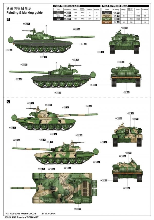 Trumpeter 00924 Russian T-72B MBT 1/16
