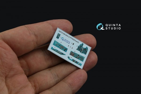 Quinta Studio QD72108 MiG-21PFM Emerald panels 3D-Printed &amp; coloured Interior on decal paper (Eduard) 1/72