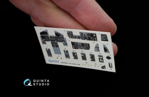 Quinta Studio QD48039 F-15C 3D-Printed &amp; coloured Interior on decal paper (for GWH kit) 1/48