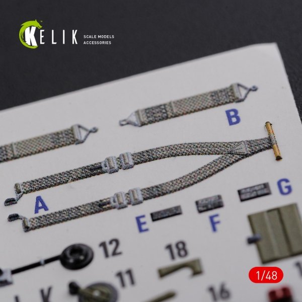 KELIK K48086 P-40N interior 3D decals for Academy kit 1/48