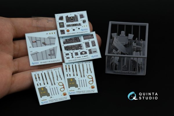 Quinta Studio QD+48485 F-4B Phantom II 3D-Printed &amp; coloured Interior on decal paper (Academy) (with 3D-printed resin parts) 1/48