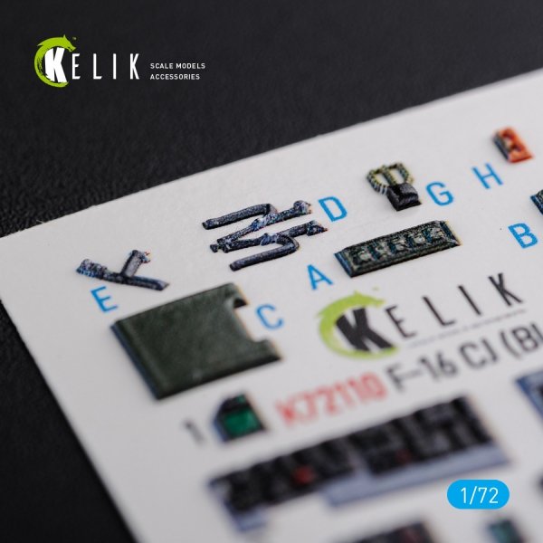 KELIK K72110 F-16 CJ (Block 50) interior 3D decals for Tamiya kit 1/72
