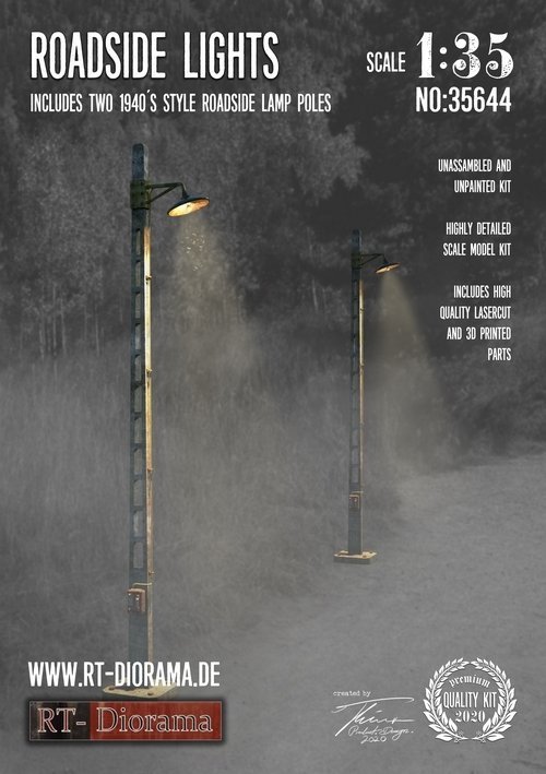 RT-Diorama 35644 3D Resin Print: Roadside Lights 1/35