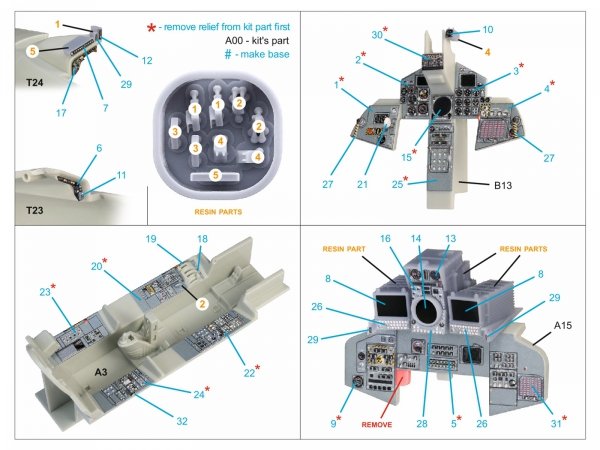 Quinta Studio QDS+48261 Tornado GR.1 3D-Printed coloured Interior on decal paper (Revell) (small version) (with 3D-printed resin parts) 1/48