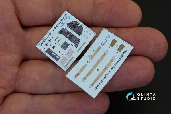 Quinta Studio QD48087 Bf 109E-4/E-7 3D-Printed &amp; coloured Interior on decal paper (for Eduard kit) 1/48