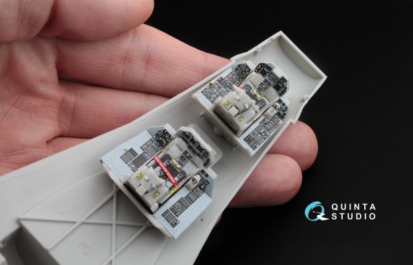 Quinta Studio QD48032 F-16D 3D-Printed &amp; coloured Interior on decal paper (for Hasegawa kit) 1/48