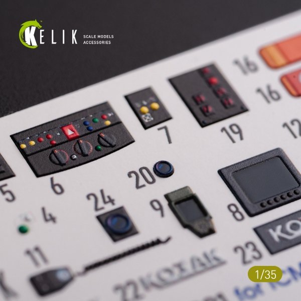 KELIK K35022 Kozak-001 Ukrainian MRAP 3D decals for ICM kit 1/35