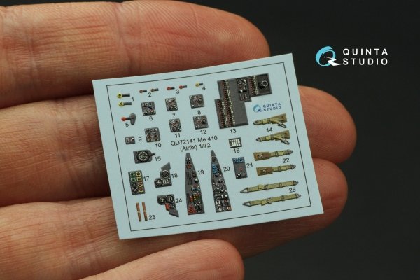 Quinta Studio QD72141 Me 410 3D-Printed coloured Interior on decal paper (Airfix) 1/72