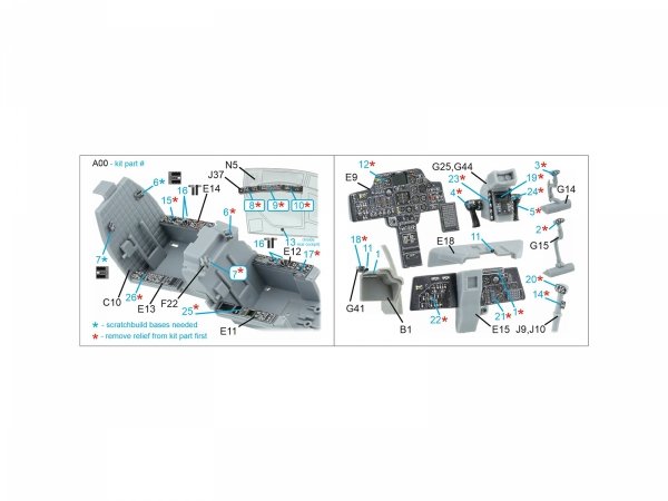 Quinta Studio QDS-48571 AH-64A 3D-Printed &amp; coloured Interior on decal paper (Hasegawa) (small version) 1/48