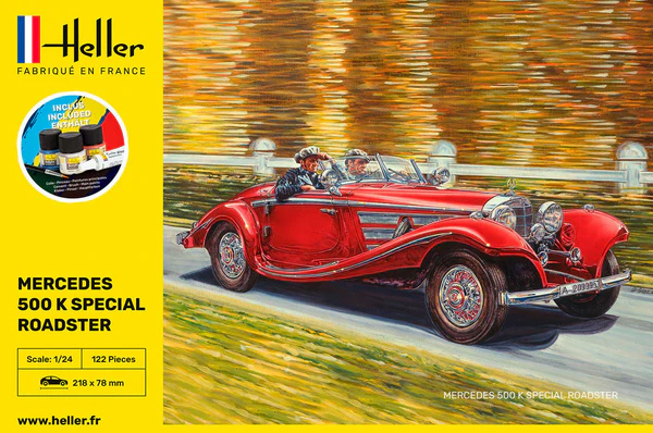 Heller 56710 STARTER KIT Mercedes 500 K Special Roadster 1/24