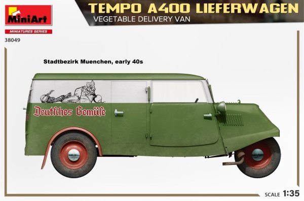 MiniArt 38049 TEMPO A400 LIEFERWAGEN. VEGETABLE DELIVERY VAN 1/35