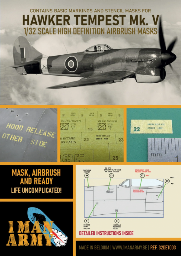1 Man Army 32DET003 Hawker Tempest MK V RAF 1/32