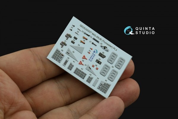 Quinta Studio QDS-32227 MiG-29UB 3D-Printed &amp; coloured Interior (Trumpeter) (Small version) 1/32