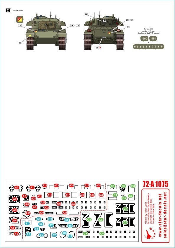 Star Decals 72-A1075 Australia in Vietnam # 1. Aussie Centurion Mk 5. 1/72
