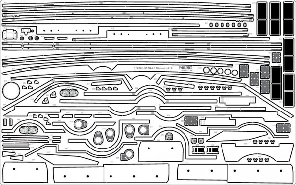 Pontos 23003F1 USS BB-63 Missouri 1945 Detail Up Set (20B Deck Blue stained wooden deck) (1:200)