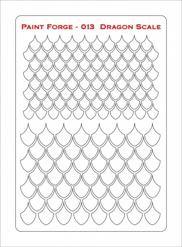 Paint Forge PFST013L STENCIL - DRAGON SCALE