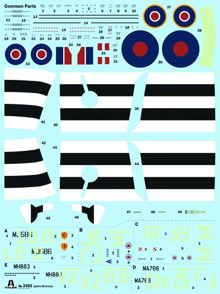 Italeri 2843 Supermarine Spitfire Mk.IX Aces - 5 RAF Aces Version 1/48
