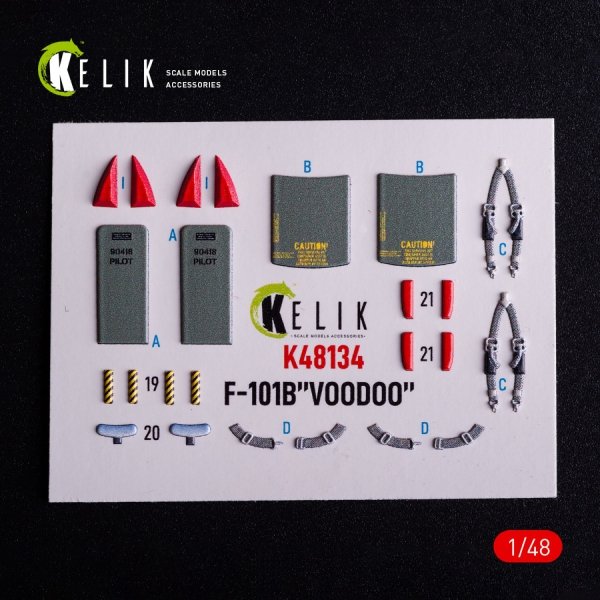 Kelik K48134 F-101B VooDoo - interior 3D decals for Zimi Model/KittyHawk kit (1/48)