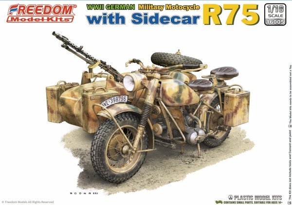 Freedom 16005 R75 with Sidecar WWII German Motorcycle