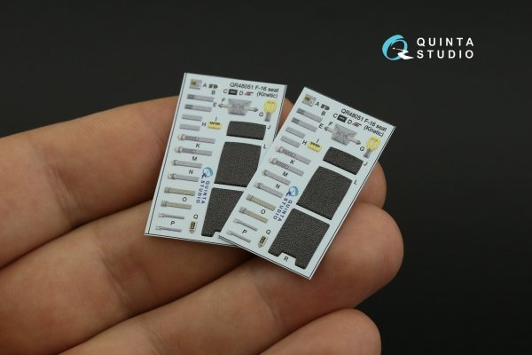 Quinta Studio QD48419 F-16D block 40 3D-Printed &amp; coloured Interior on decal paper (Kinetic 2022 tool) 1/48