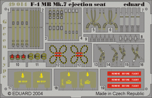 Eduard 49014 F-4 ejection seat green 1/48 Hasegawa